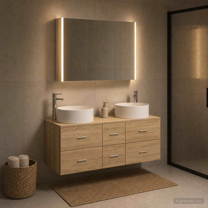 Bathroom Furniture Set 4 pcs Sonoma Oak