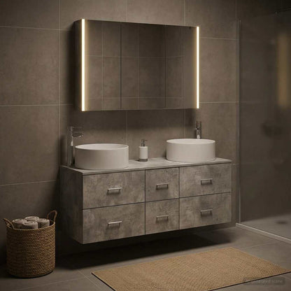 Bathroom Furniture Set 4 pcs Concrete Grey