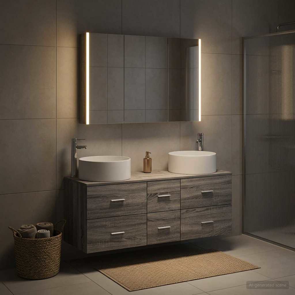 Bathroom Furniture Set 4 pcs Grey Sonoma