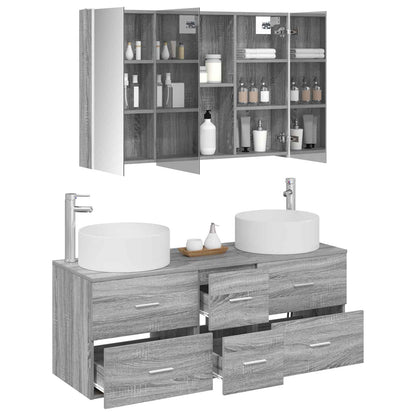 Bathroom Furniture Set 4 pcs Grey Sonoma