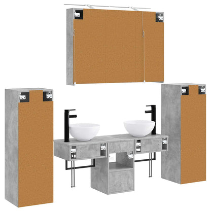 Bathroom Furniture Set 6 pcs Concrete Grey