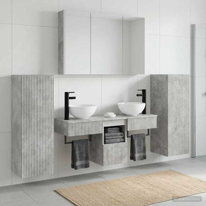 Bathroom Furniture Set 6 pcs Concrete Grey