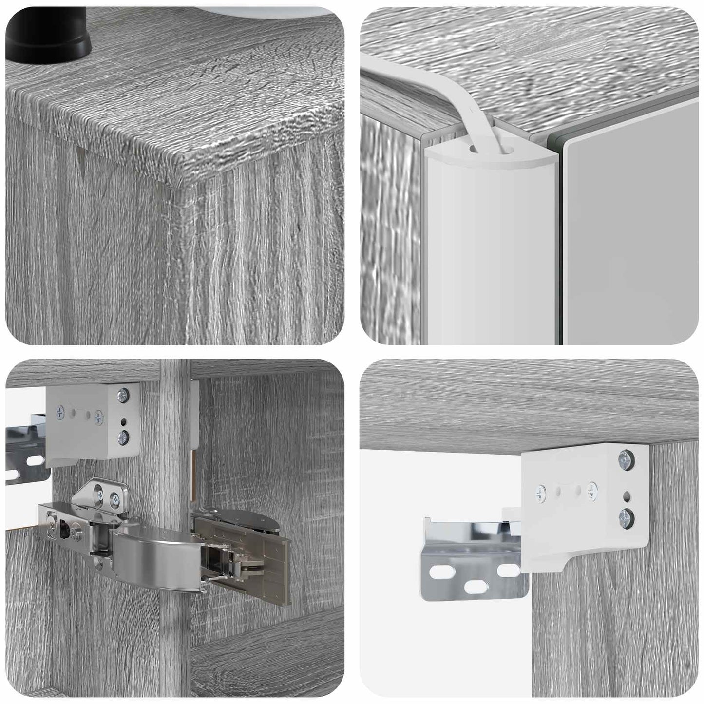 Bathroom Furniture Set 6 pcs Grey Sonoma