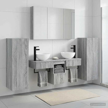 Bathroom Furniture Set 6 pcs Grey Sonoma