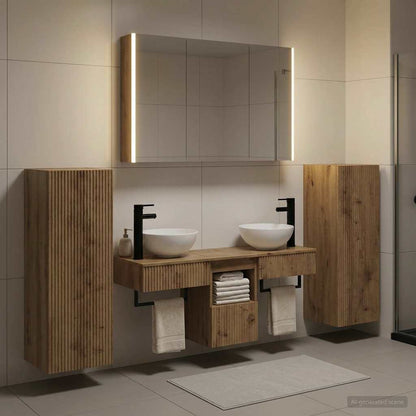 Bathroom Furniture Set 6 pcs Artisan Oak