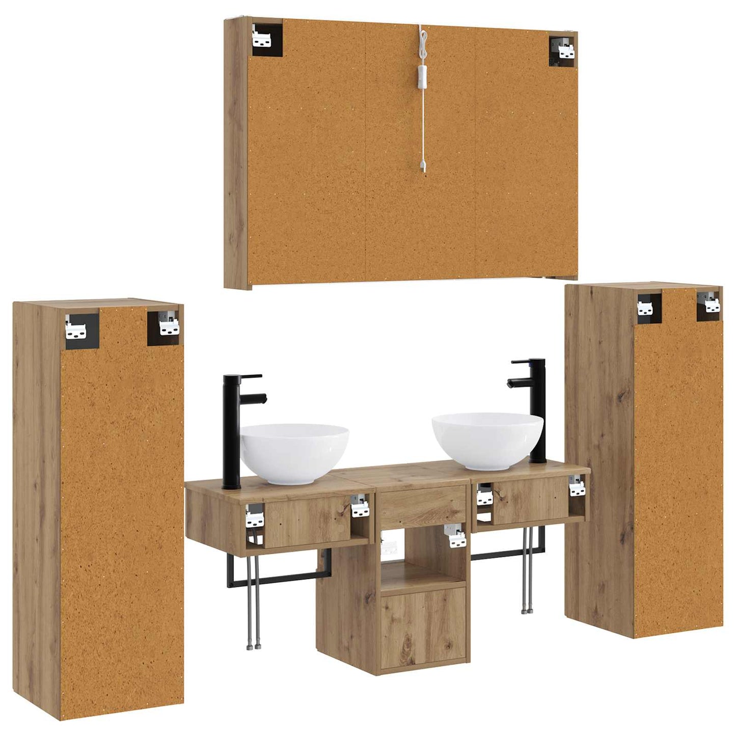 Bathroom Furniture Set 6 pcs Artisan Oak