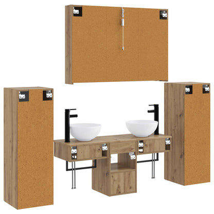 Bathroom Furniture Set 6 pcs Artisan Oak