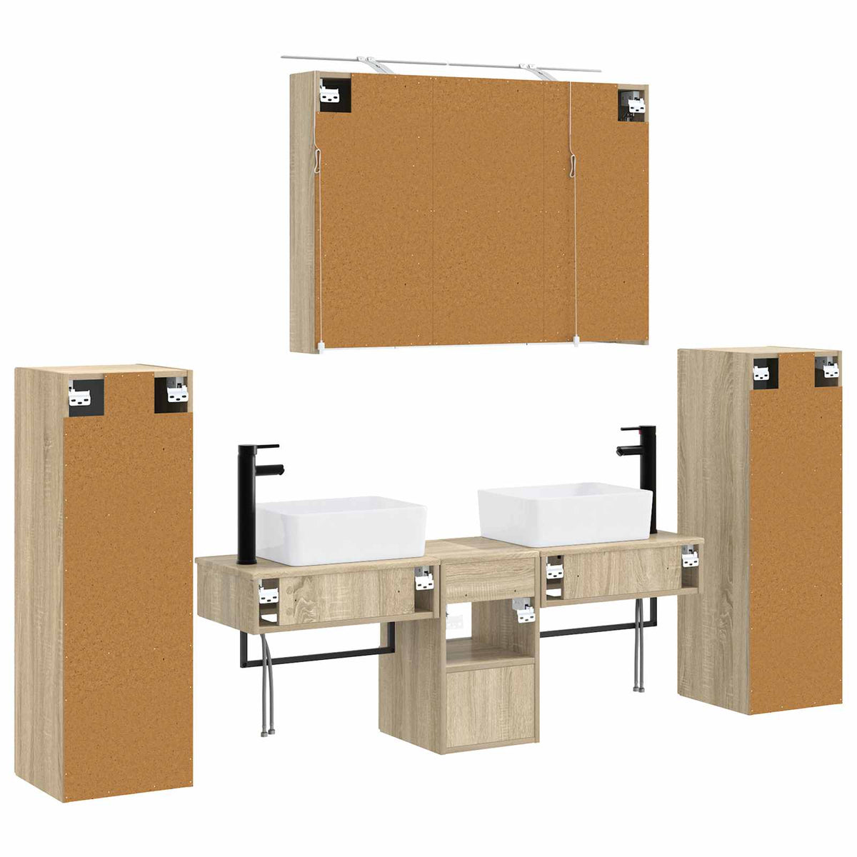 Bathroom Furniture Set 6 pcs Sonoma Oak
