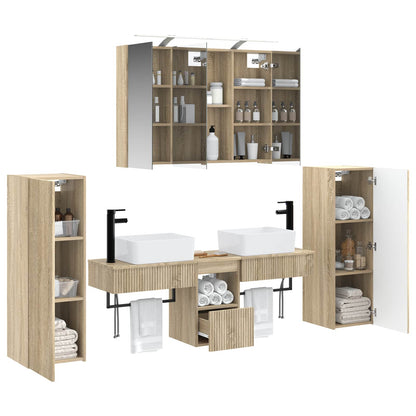 Bathroom Furniture Set 6 pcs Sonoma Oak