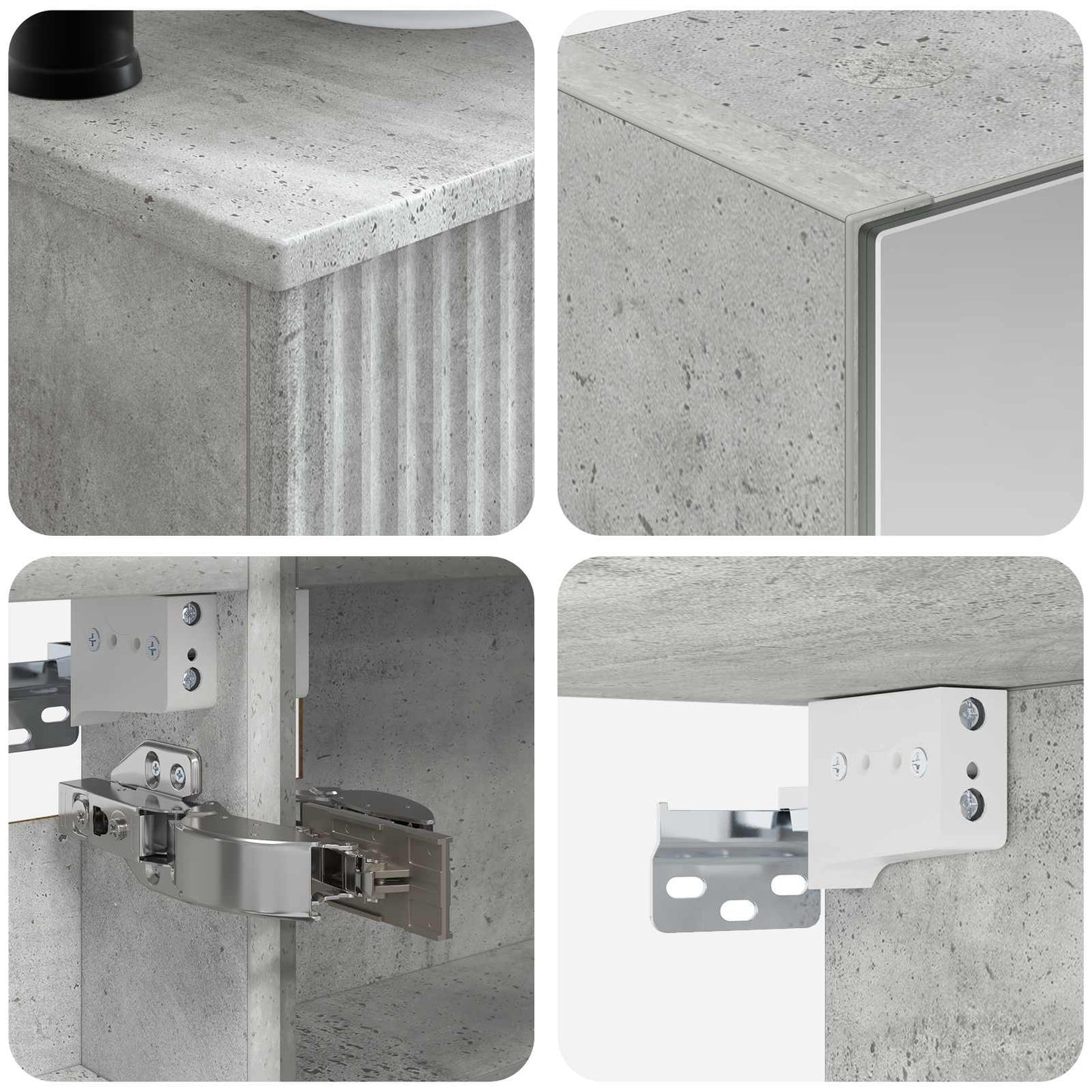 Bathroom Furniture Set 6 pcs Concrete Grey