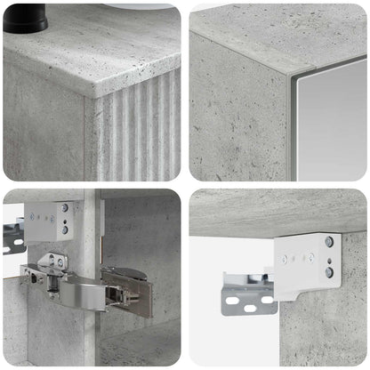 Bathroom Furniture Set 6 pcs Concrete Grey