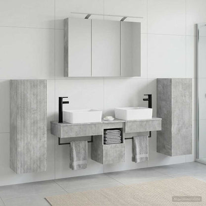 Bathroom Furniture Set 6 pcs Concrete Grey