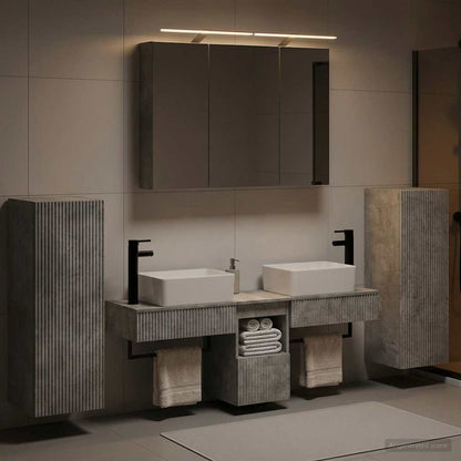 Bathroom Furniture Set 6 pcs Concrete Grey