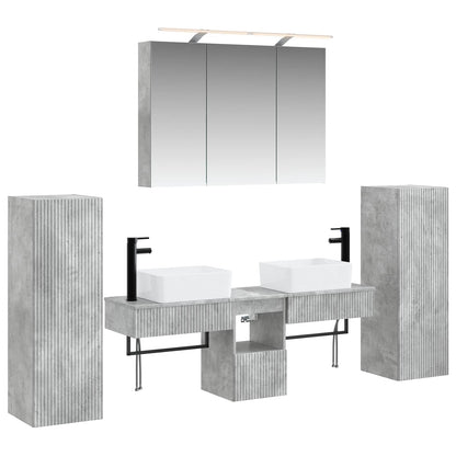 Bathroom Furniture Set 6 pcs Concrete Grey