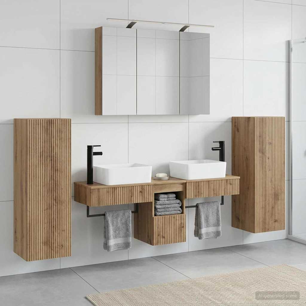 Bathroom Furniture Set 6 pcs Artisan Oak