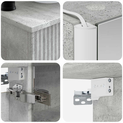 Bathroom Furniture Set 6 pcs Concrete Grey
