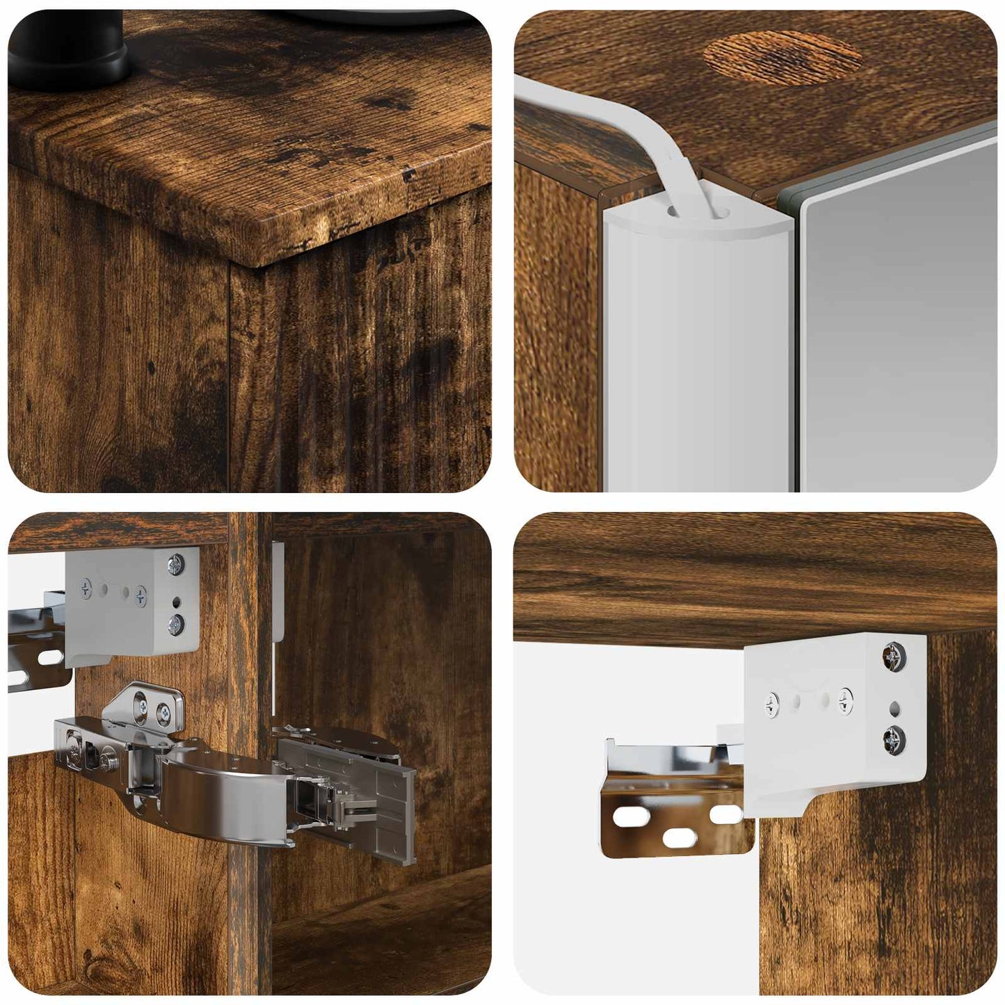 Bathroom Furniture Set 6 pcs Smoked Oak