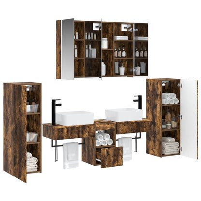 Bathroom Furniture Set 6 pcs Smoked Oak