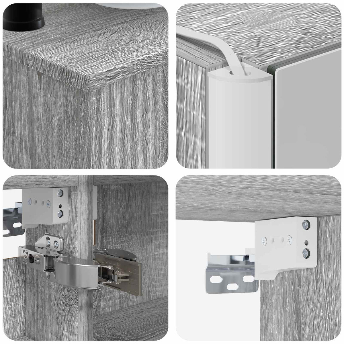 Bathroom Furniture Set 6 pcs Grey Sonoma