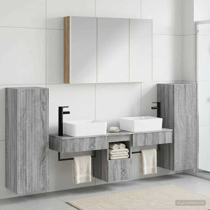 Bathroom Furniture Set 6 pcs Grey Sonoma