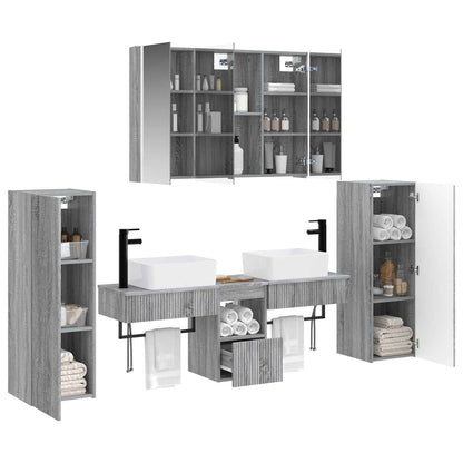 Bathroom Furniture Set 6 pcs Grey Sonoma