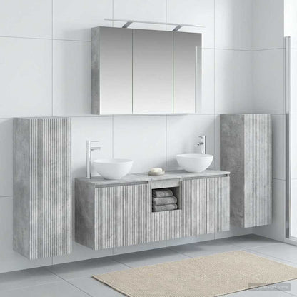 Bathroom Furniture Set 6 pcs Concrete Grey