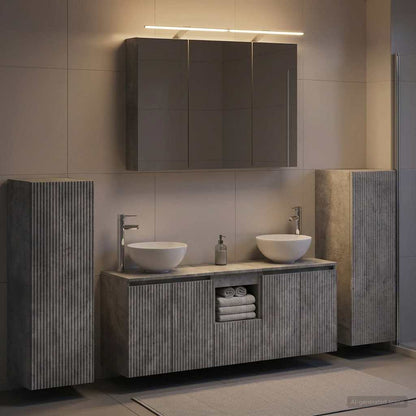 Bathroom Furniture Set 6 pcs Concrete Grey