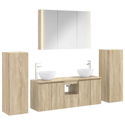 Bathroom Furniture Set 6 pcs Sonoma Oak