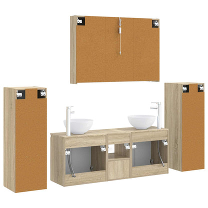 Bathroom Furniture Set 6 pcs Sonoma Oak