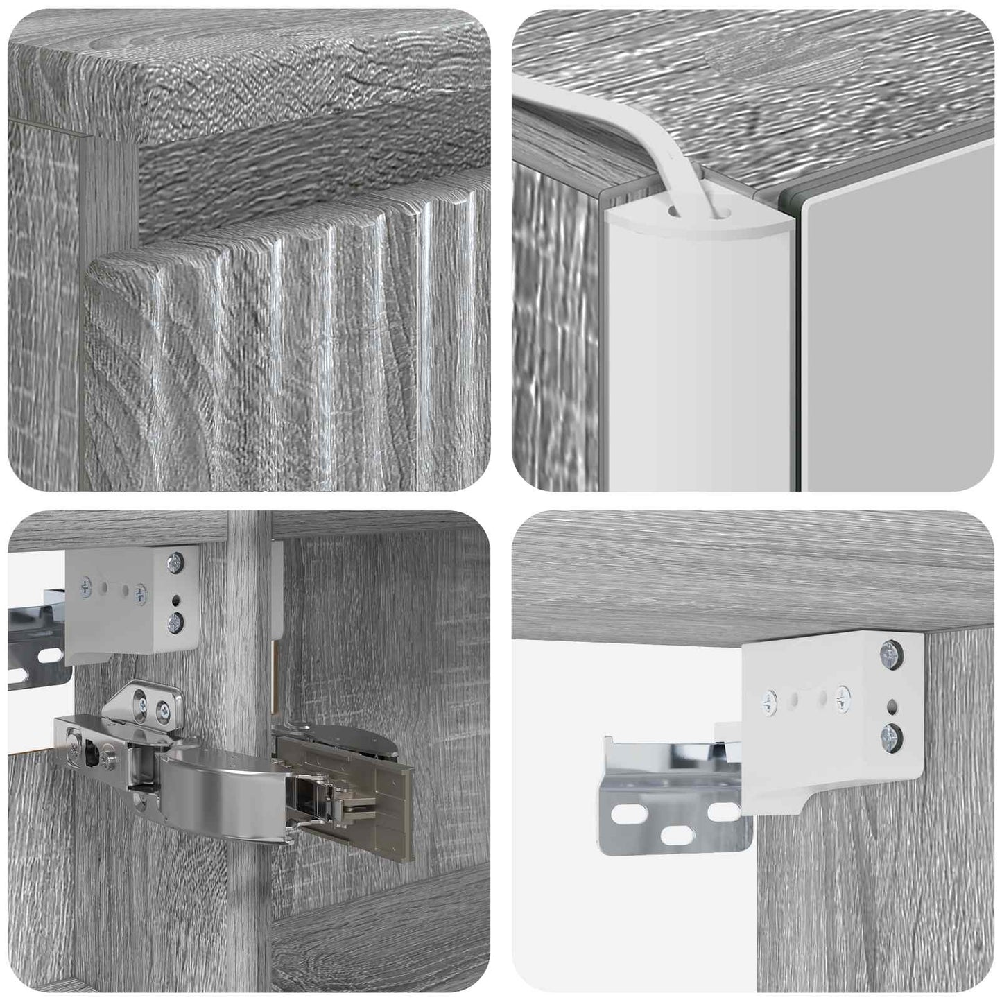 Bathroom Furniture Set 6 pcs Grey Sonoma