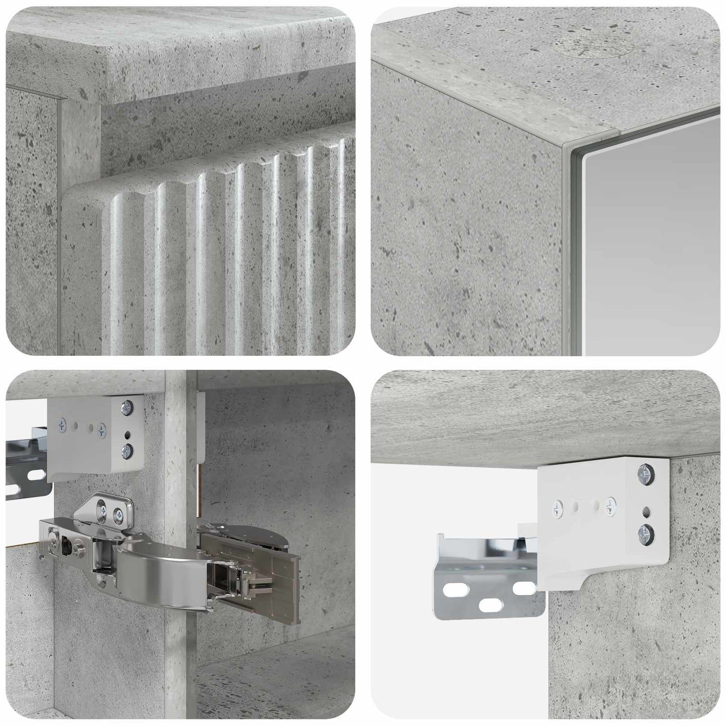 Bathroom Furniture Set 6 pcs Concrete Grey