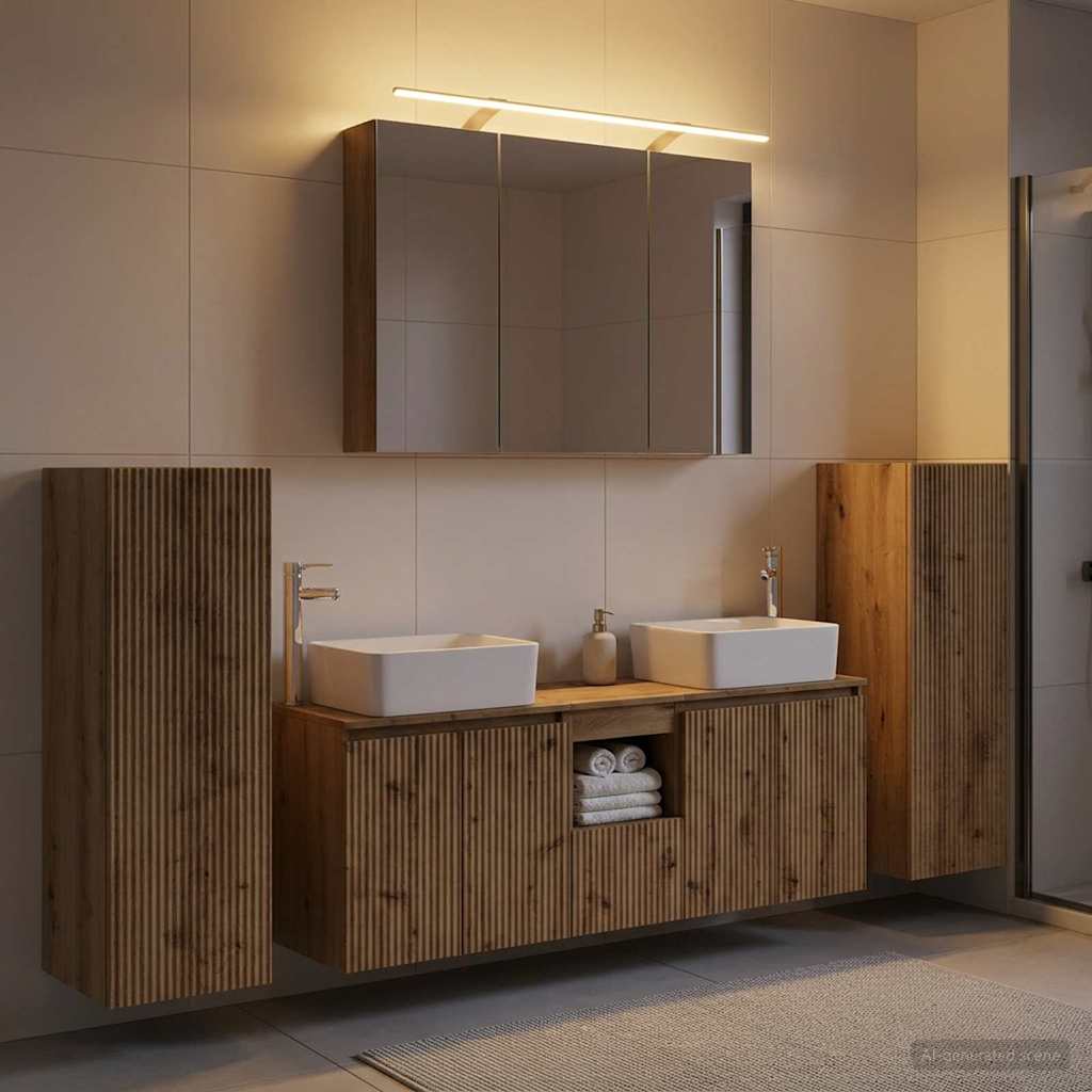 Bathroom Furniture Set 6 pcs Artisan Oak