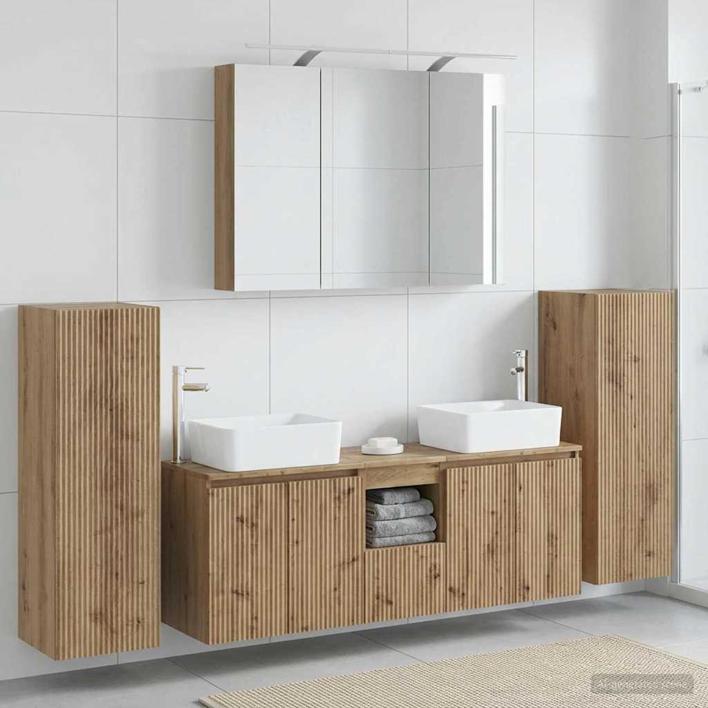Bathroom Furniture Set 6 pcs Artisan Oak
