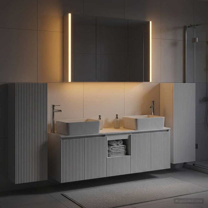 Bathroom Furniture Set 6 pcs White Engineered Wood and Glass