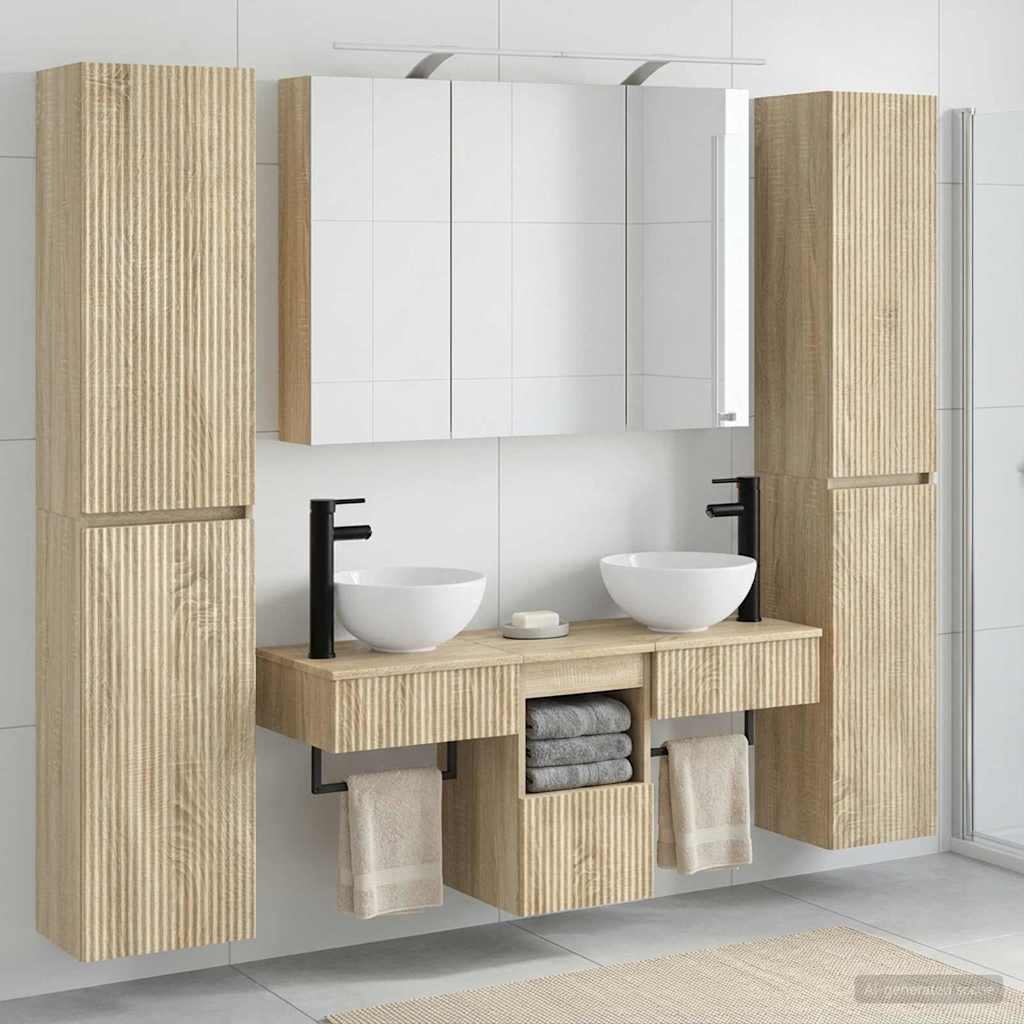 Bathroom Furniture Set 6 pcs Sonoma Oak