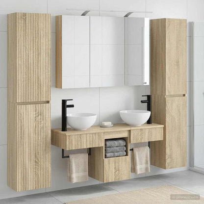 Bathroom Furniture Set 6 pcs Sonoma Oak