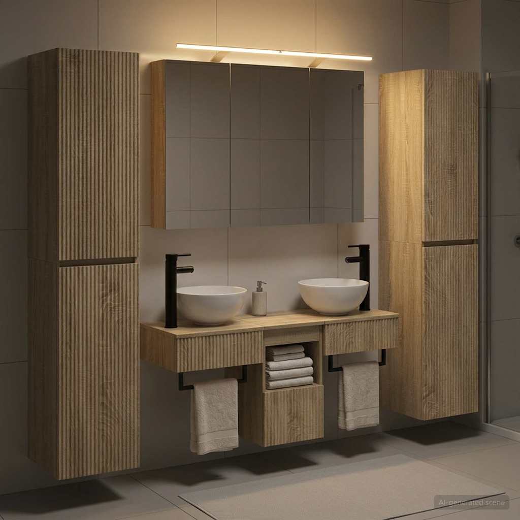 Bathroom Furniture Set 6 pcs Sonoma Oak