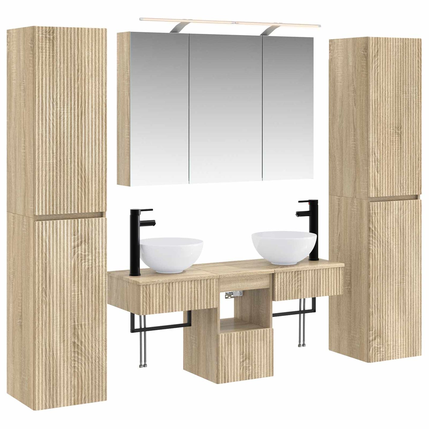 Bathroom Furniture Set 6 pcs Sonoma Oak