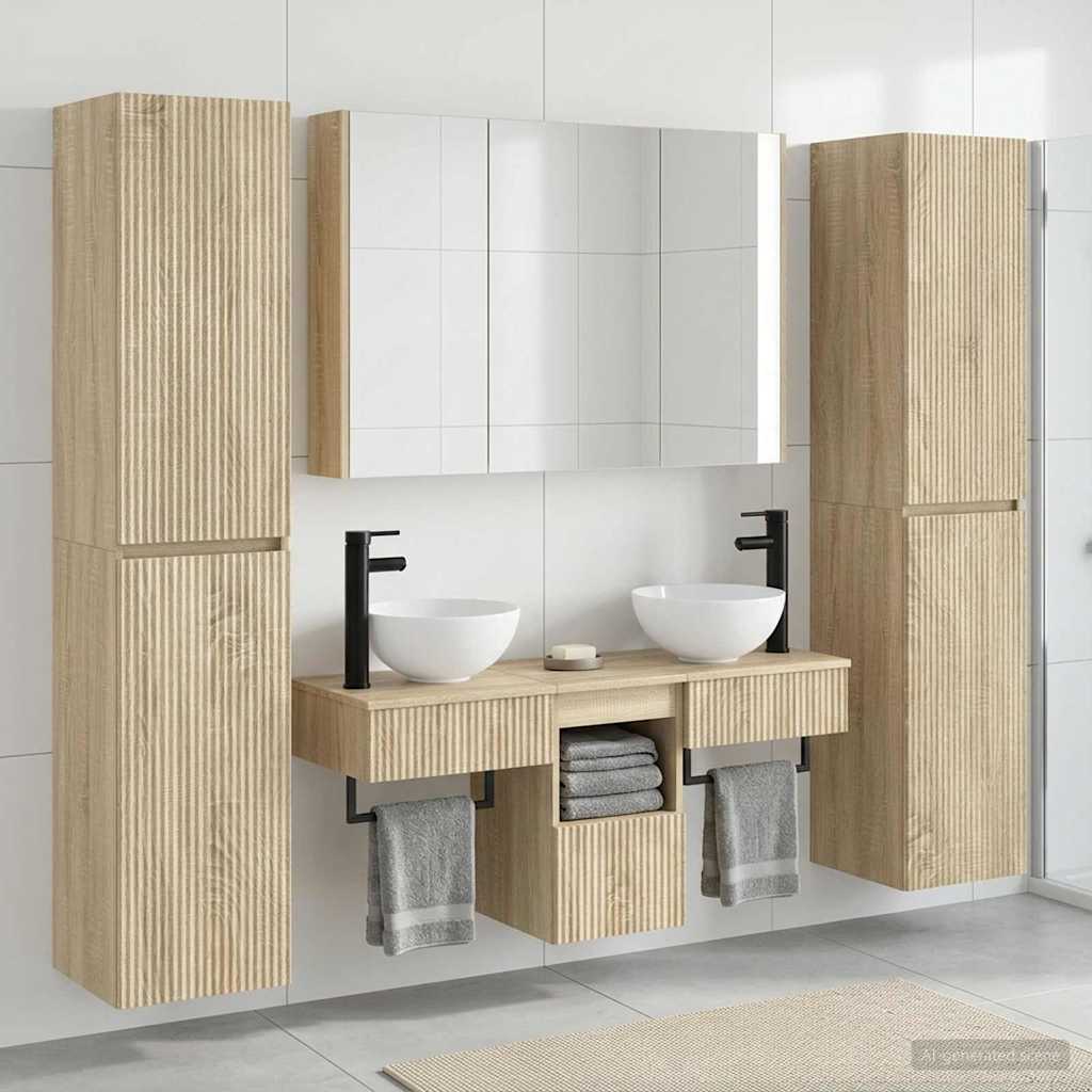 Bathroom Furniture Set 6 pcs Sonoma Oak