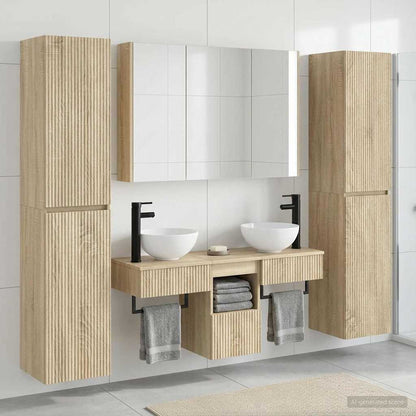 Bathroom Furniture Set 6 pcs Sonoma Oak