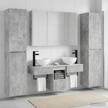 Bathroom Furniture Set 6 pcs Concrete Grey