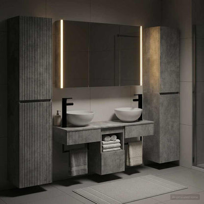Bathroom Furniture Set 6 pcs Concrete Grey