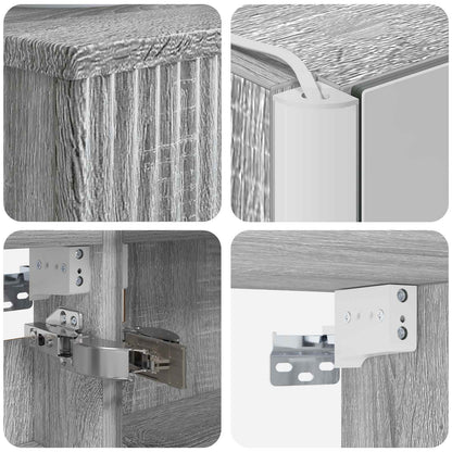 Bathroom Furniture Set 6 pcs Grey Sonoma