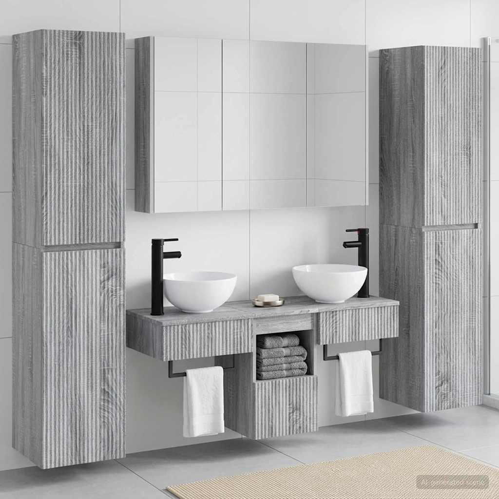 Bathroom Furniture Set 6 pcs Grey Sonoma