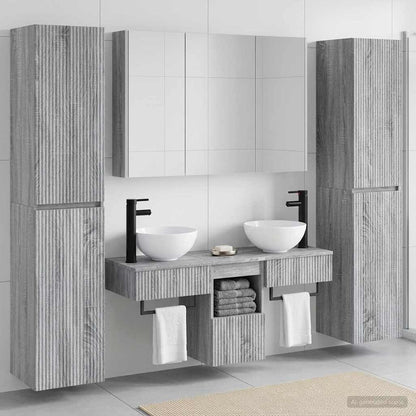 Bathroom Furniture Set 6 pcs Grey Sonoma