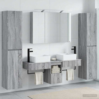 Bathroom Furniture Set 6 pcs Grey Sonoma