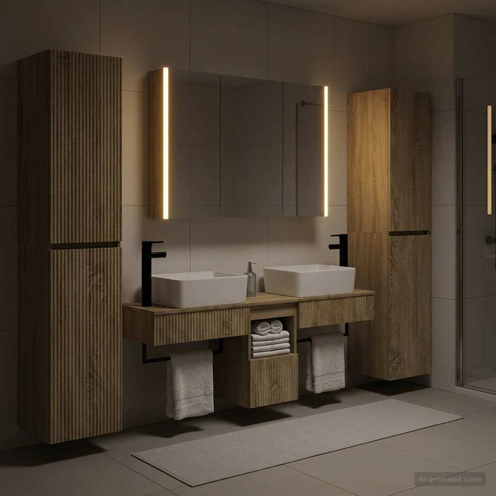 Bathroom Furniture Set 6 pcs Sonoma Oak