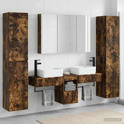 Bathroom Furniture Set 6 pcs Smoked Oak