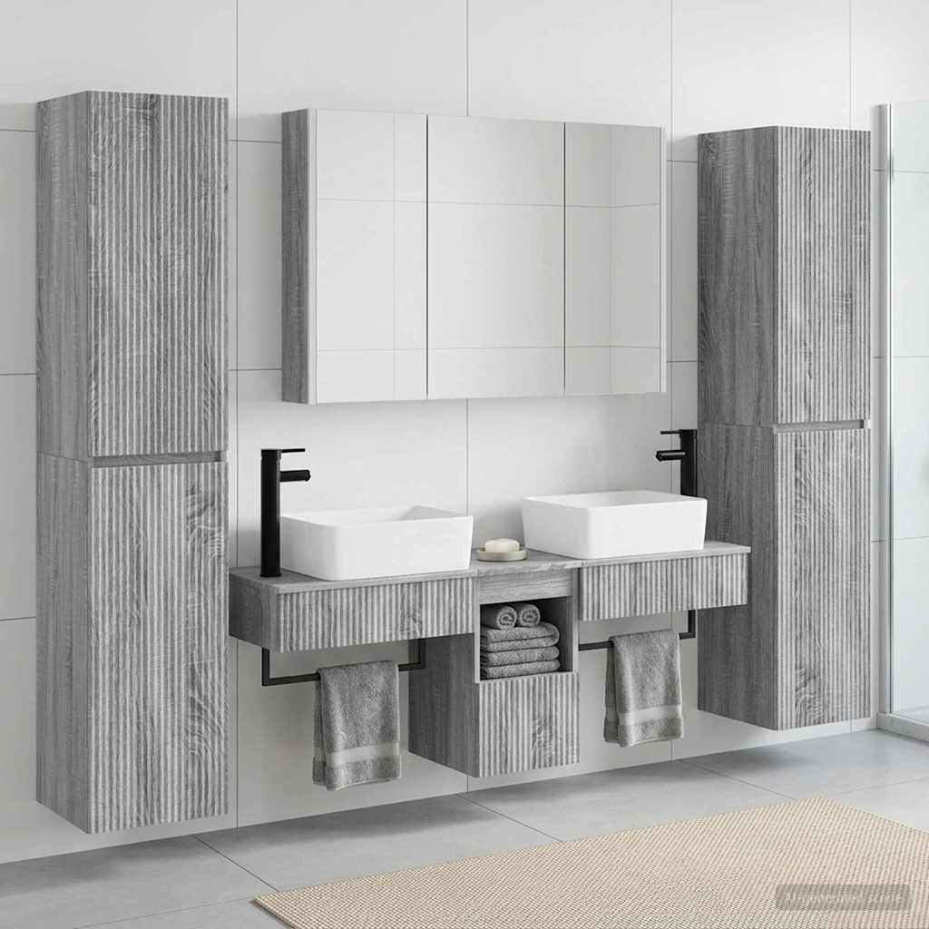 Bathroom Furniture Set 6 pcs Grey Sonoma