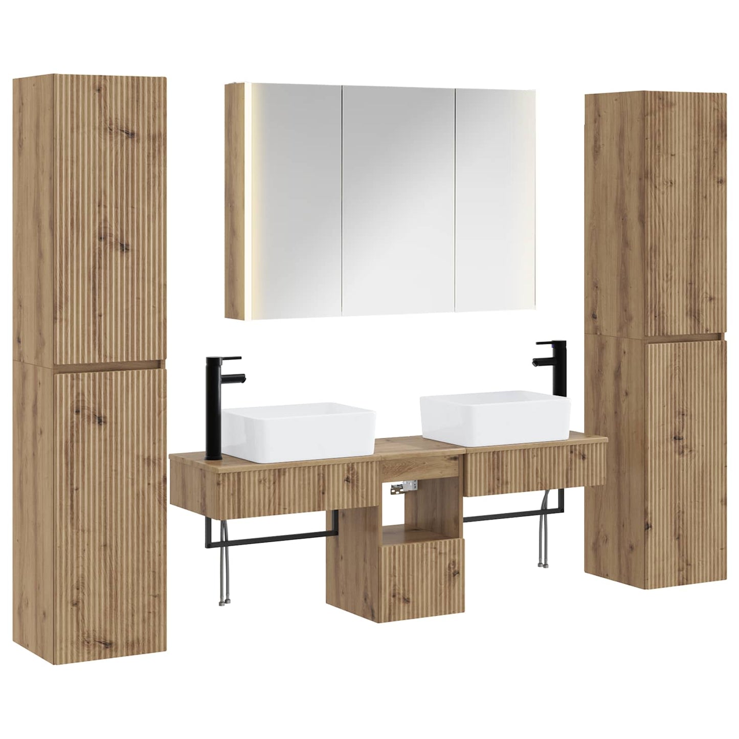 Bathroom Furniture Set 6 pcs Artisan Oak